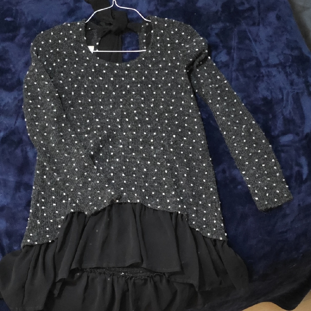 Altar'd State Black and White Polka Dot Blouse